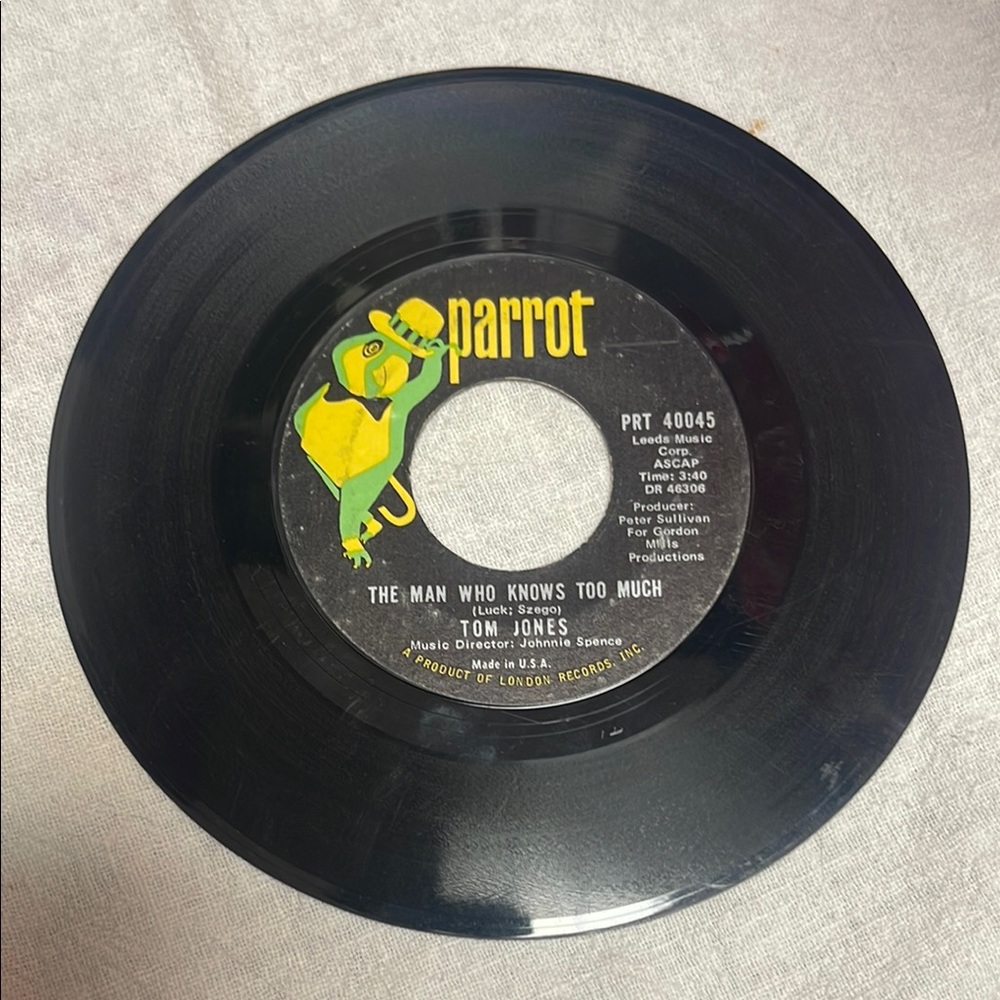 Tom Jones Vinyl Record 45 rpm